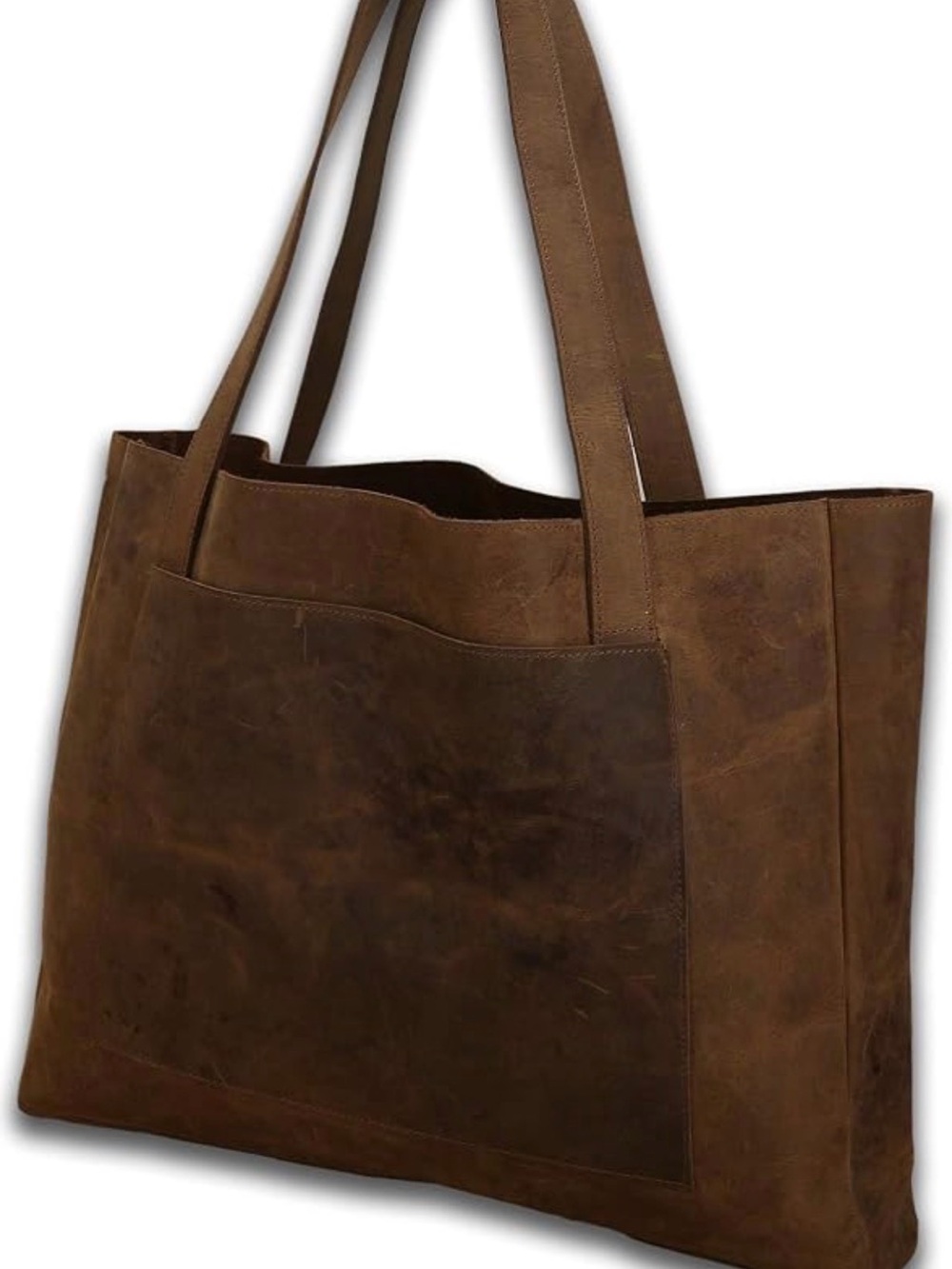 RAJRANG Brown Leather Large Tote Bag for Women